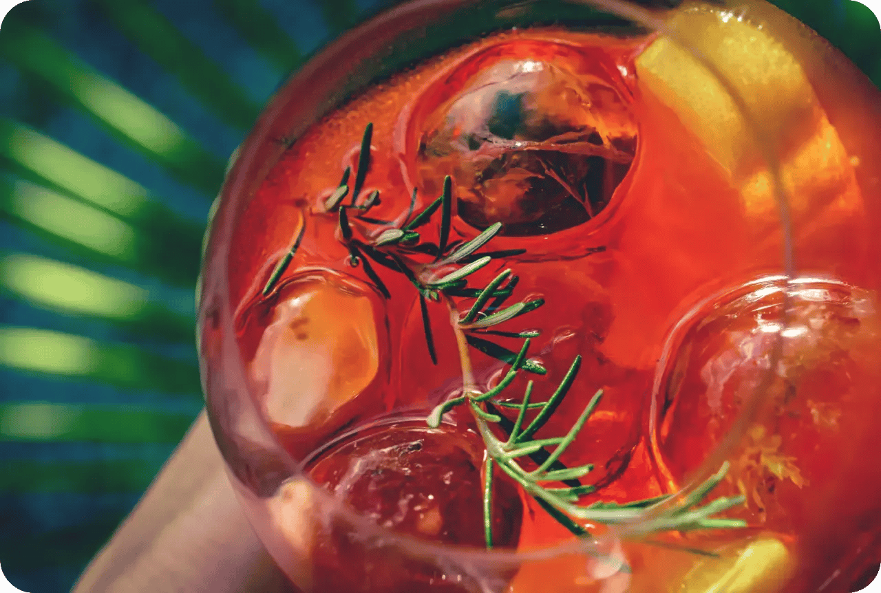 Mocktail with citrus and rosemary